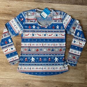 Brooks Gray and Blue Patterned Long Sleeve